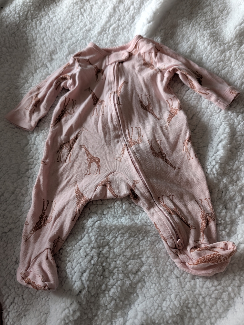 Carter's Pink Giraffe-Print Footed One-Piece